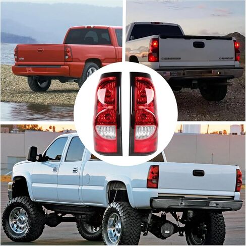 مصابيح خلفية متوافقة مع Chevy شيفروليه سيلفرادو 1500 2500 3500، 2003 2004 2005 2006 2007، مصابيح خلفية كلاسيكية بنمط OE ضوء خلفي مع حزام لمبة (زوج من جانب السائق والراكب) in Kuwait