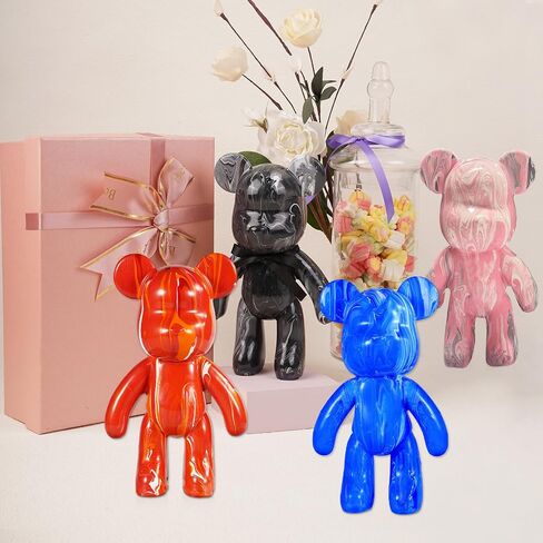 YONXID DIY Fluid Bear Painting Kit - Creative Home Decor Handcrafted Teddy Bear, Bearbrick Figure, and Bears to Paint Dolls for Birthday & Valentine's Day Gifts (9.05 Inches, Bear) in Saudi Arabia