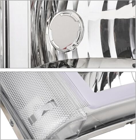 مجموعة المصابيح الأمامية M-AUTO L+R مع شريط ضوء النهار LED DRL متوافق مع 03-04 Chevy Silverado 2500، 03-06 Silverado 1500 1500HD 2500HD 3500/Avalanche 1500 2500 in Saudi Arabia