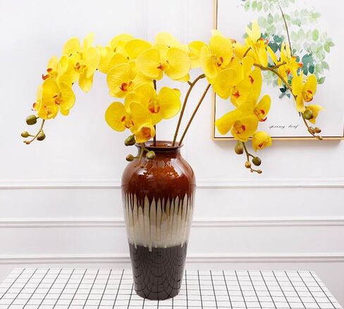 Corkwaw 50 Pcs Orchid Petals Artificial Decorations Orchids Heads Flowers Faux Silk Phalaenopsis Butterfly Flower Heads for Handmade DIY Home Wedding Party Decoration (Blue) in Saudi Arabia