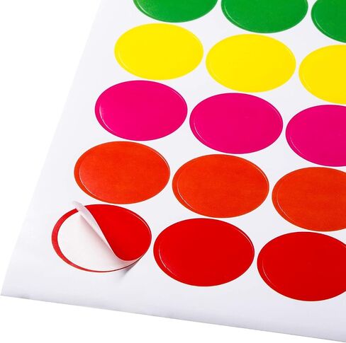 Boao Colored Round Dot Stickers Circle Dot Labels, Neon Colors Labels (2374 Pieces, Assorted Sizes) in Saudi Arabia