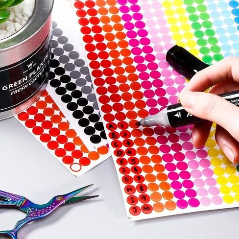Boao Colored Round Dot Stickers Circle Dot Labels, Neon Colors Labels (2374 Pieces, Assorted Sizes) in Saudi Arabia