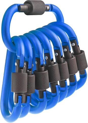 10 قطع من حلقات مفاتيح الالومنيوم على شكل حرف D من ايبوبو، مشابك تسلق للتنزه والتخييم والصيد والاستخدام الخارجي، مشابك مع بوابة لولبية in Kuwait