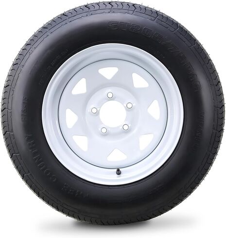 مجموعة عجلات إطارات مقطورة Free Country ST175/80D13 6-Ply C 91L 5 العروة على عجلة بيضاء PCD مقاس 4.5 بوصة، مجموعة 2 in Saudi Arabia