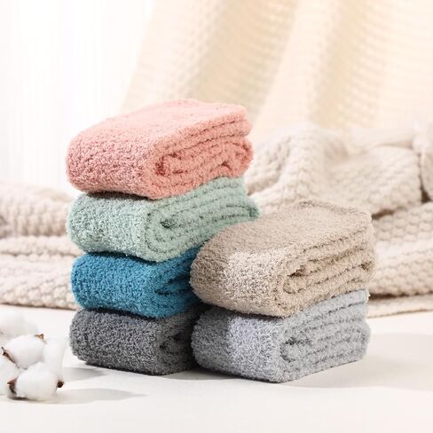 Geyoga 6 Pairs Knee High Cozy Fuzzy Socks for Women Soft Warm Long Plush Winter Long Socks for Christmas Winter Gifts in Saudi Arabia