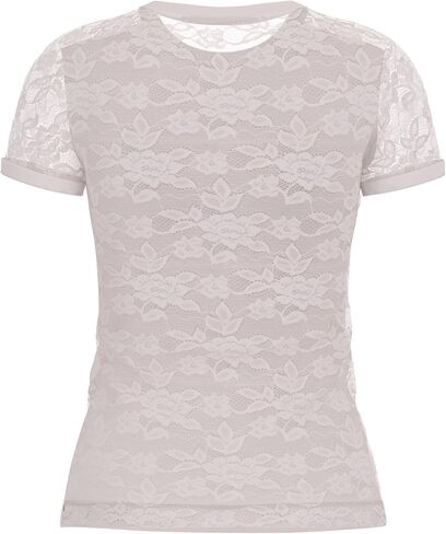 GUESS Women's Short Sleeve Lace Tee in Kuwait