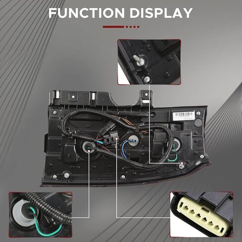 مجموعة مصابيح الذيل متوافقة مع مصباح Chevy Tahoe Suburban 3500HD 2015-2020 LED مصباح خلفي أحمر خلفي GM2800264 84467058 (جانب السائق الأيسر) in Kuwait