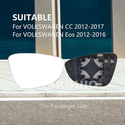 زجاج بديل للمرآة الجانبية للركاب لـ VOLKSWAGEN CC 2012-2017، لـ VOLKSWAGEN Eos 2012-2016، زجاج مرآة رؤية جانبية ساخنة لـ VW CC، لـ VW Eos 2012 2013 2014 2015 2016 in Saudi Arabia