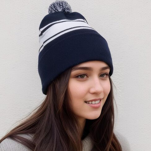 Beanie Hats for Men Women, Pom Pom Hat Soft Warm Knit Skull Cap Beanie for Women Girls Holiday Fall Winter Hats in Saudi Arabia