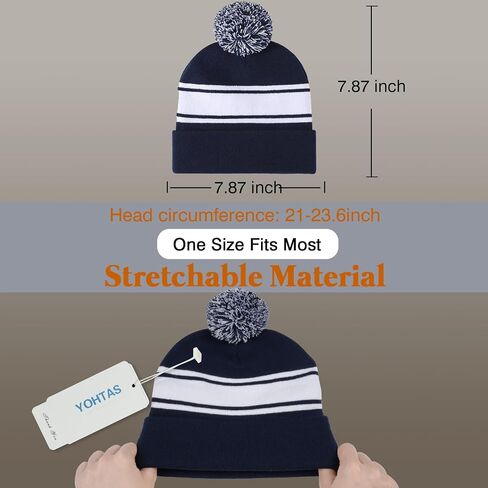 Beanie Hats for Men Women, Pom Pom Hat Soft Warm Knit Skull Cap Beanie for Women Girls Holiday Fall Winter Hats in Saudi Arabia