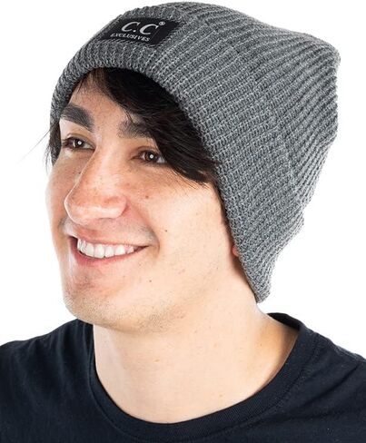 Funky Junque Mens Reflective Running Cuff Beanie Warm Thick Winter Knit Night Time Safety Acrylic Hat for Men Women Unisex in Kuwait