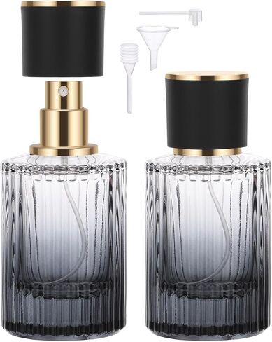 Segbeauty Travel Perfume Atomizer Refillable, 2 Packs Perfume Spray Bottle Cologne Atomize, 1.7oz/50ml Refillable Empty Glass Perfume Bottle, Fine Mist Spray Bottle Cologne Refill Bottle for Travel in Saudi Arabia
