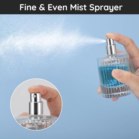 Segbeauty Travel Perfume Atomizer Refillable, 2 Packs Perfume Spray Bottle Cologne Atomize, 1.7oz/50ml Refillable Empty Glass Perfume Bottle, Fine Mist Spray Bottle Cologne Refill Bottle for Travel in Saudi Arabia
