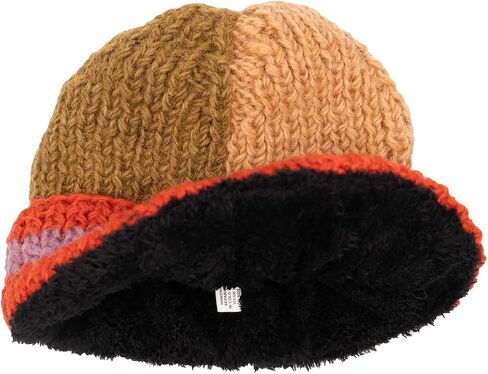 Hand Knit Woolen Winter Beanie Hat, Lined in Sherpa Fleece in Saudi Arabia
