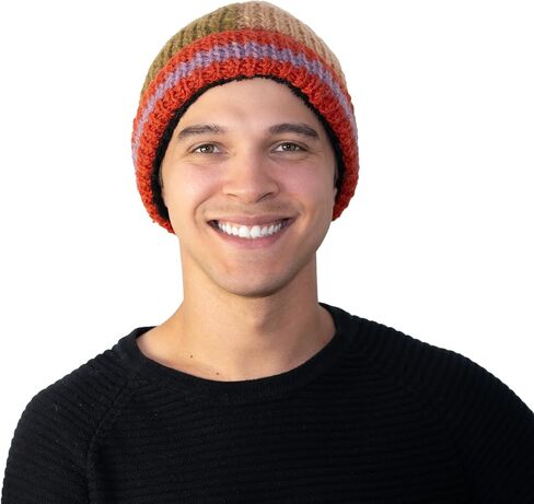 Hand Knit Woolen Winter Beanie Hat, Lined in Sherpa Fleece in Saudi Arabia