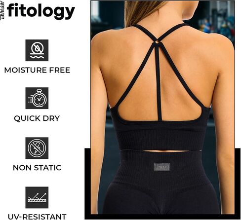 Seamless Sports Bra for Women Workout Top Bralettes Comfortable Soft Yoga Open Back Athletic Padded Gym Bras Black in Saudi Arabia