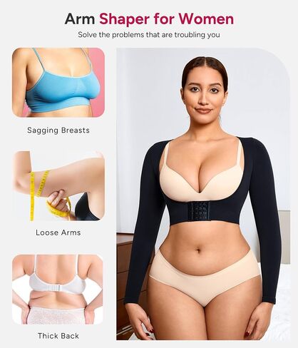LODAY Arm Compression Sleeve Women Upper Arm Shaper Long Sleeve Shapewear Tops in Saudi Arabia