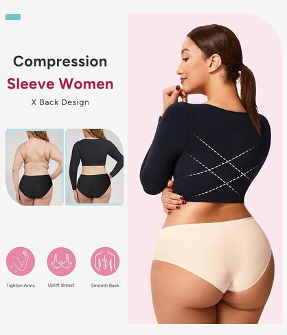 LODAY Arm Compression Sleeve Women Upper Arm Shaper Long Sleeve Shapewear Tops in Kuwait