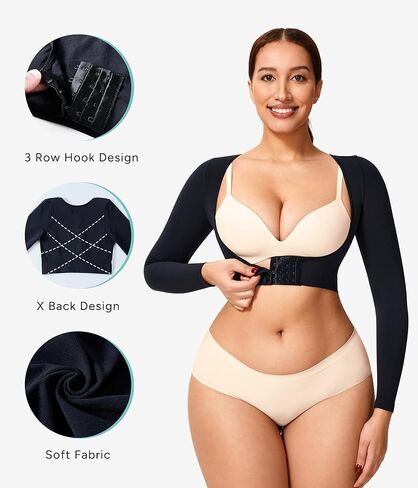LODAY Arm Compression Sleeve Women Upper Arm Shaper Long Sleeve Shapewear Tops in Kuwait