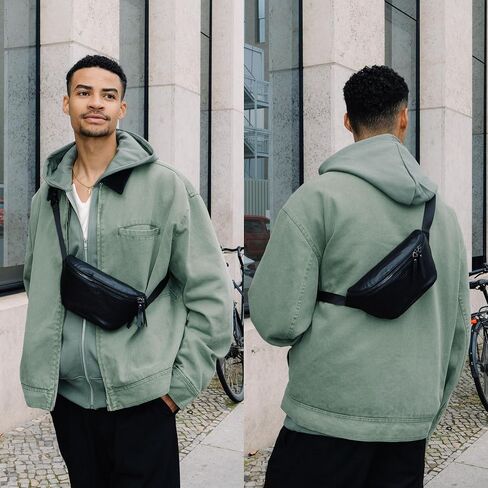 حقيبة برلينر باجز الجلدية العتيقة فاني باك نوح، حقيبة حزام كروس للرجال والنساء - بني in Kuwait