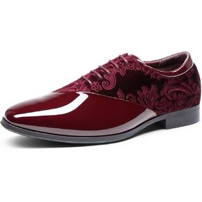 Bruno Marc Men's Dress Shoes Classic Lace-up Caden Glossy Velvet Formal Oxford