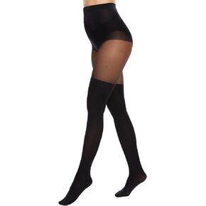MANZI Faux Thigh High Tights Mock Over the Knee Socks Sheer Suspender Pantyhose Goth Stockings for Women