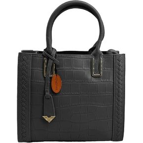 Women's Genuine Leather Medium Tote Bag, Versatile Satchel and Handbag, Spacious Shoulder Croc Bag