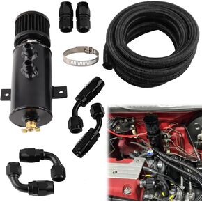 10AN Oil Catch Can Breather Can with Drain Valve 750ML Bundle AND 10FT 10AN 5/8'' Fuel Line Fitting Kit Nylon Braided CPE Oil Hose