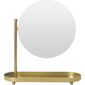 LONGSHENG - SINCE 2001 - Desktop Makeup Mirror Gold Mirror with Makeup Storage Stand Suitable Bathroom or Bedroom for Birthday Party Favors Birthday for Girls Women