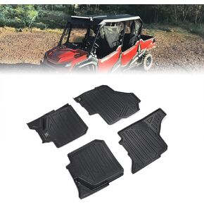 KEMIMOTO 4PCS Floor Mats Compatible with Pioneer 1000-6 2023 2024 2025, Prevent Dust Debris Water, TPE Material, Noise Reduction, Anti-Slip Stripe, Front Rear Row Liner Mat Accessories, #0SP63-HL4-102