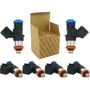 Fuel Injector Compatible with Ford Edge Flex Taurus Fusion, Mercury Sable 2008-2009, Lincoln MKZ MKX MKT MKS, Mazda CX-9 2007-2012, Replaces 0280158091 FJ1000 4Holes (6 pcs)