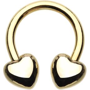 Pierced Owl 14-16GA Stainless Steel Heart Ends Horseshoe Circular Barbell