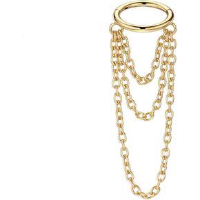FANSING 316L Surgical Steel Triple Chains Cartilage Piercing Hoop