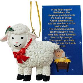 Legend of The Lamb Ornament Set Hanging Christmas Tree Decoration with Story Card Pack