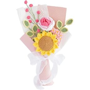 Crochet Flower Bouquet,Perfect Wedding Decoration Flower, Throw Bouquet, Proposal Flowers and for Party, Prom, Weddings, Anniversaries,for Girlfriend Mother, Valentine's Gift (Purple)