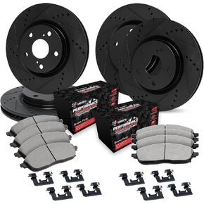 R1 Concepts Front Rear Brakes and Rotors Kit |Front Rear Brake Pads| Brake Rotors and Pads| Performance Off-Road Brake Pads and Rotors | Hardware Kit WHVH2-76006