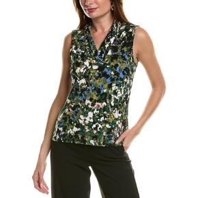 Anne Klein Women's Printed Ity Triple Pleat Top