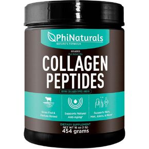 Collagen Peptides Protein Powder Instant-Mix [Unflavored] Hydrolyzed Collagen Supplement – from Pasture-Raised Grass-Fed Bovine Beef Non-GMO Keto & Paleo Friendly Anti-Aging Supplements PhiNaturals