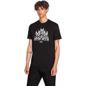 Armani Exchange Men's Regular Fit Crew Neck Cotton Jersey Ny Milano Sketch Tee