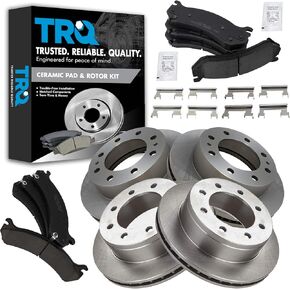 TRQ Front & Rear Posi Ceramic Disc Brake Pads & Rotor Kit for GM SUV Truck