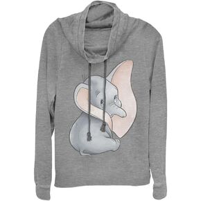 Disney Just Dumbo Women's Cowl Neck Long Sleeve Knit Top