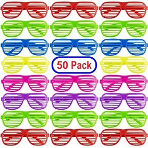 PREXTEX Mega Pack 100 Pairs of Kids Plastic Shutter Shades Glasses - Shades Sunglasses - Eyewear Party Favors and Party Props - Assorted Colors - Last Day of School Gifts for Kids