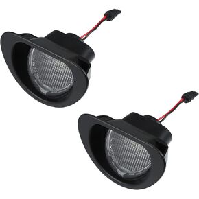 X AUTOHAUX 1 Pair LED License Plate Light Car Number Lamp Error Free Replacement White Light for Citroen C1 2005-2013 for Peugeot 107 2005-2014