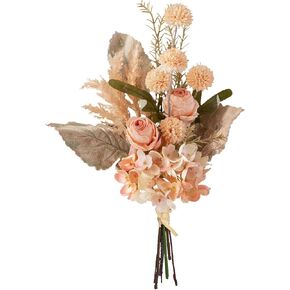 Artificial Fake Flowers Plants, Silk Flower Arrangements Faux Flower Bouquet, Wedding Bouquets Decorations Plastic Floral Centerpieces for Table Home Party Kitchen Vase Decor (Purple)