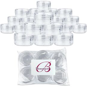 (Quantity: 24 Pieces) Beauticom 15G/15ML (0.5oz) Round Clear Jars with Screw Cap Lid for Lotion, Creams, Toners, Lip Balms, Makeup Samples - BPA Free