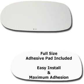 Mirror Glass + Full Size Adhesive Pad for 2005-2013 Chevrolet Corvette Driver Side Replacement - Dim Fit Over (2005 2006 2007 2008 2009 2010 2011 2012 2013 05 06 07 08 09 10 11 12 13)