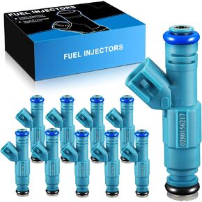 0280156217 6.8L V10 Fuel Injectors Fits For:-Ford E350 E450 Super Duty 2004 2005 2006 2007, E350 Club Wagon 2005, Replacement for FJ952 4C2Z9F593DA (10 Pcs)
