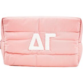 Sorority Shop Delta Gamma Makeup Bag - Puffer Style with Sorority Letters, Travel Cosmetic Bag with Zipper Closure, Perfect Delta Gamma Sorority Gifts for Women