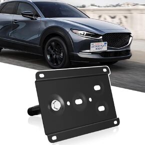 New No Drill Front Bumper Tow Hook License Plate Mount Bracket Holder Compatible with Mazda 6 2014-2021 Mazda 3 2014-2022 Front License Plate Frames Front License Plate Mounting Car Tag Accessories