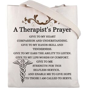 Therapist Gifts Therapist's Prayer Tote Bag Gift for Therapist Friend Christian Therapist Gift Therapy Student Gift Tote Bag